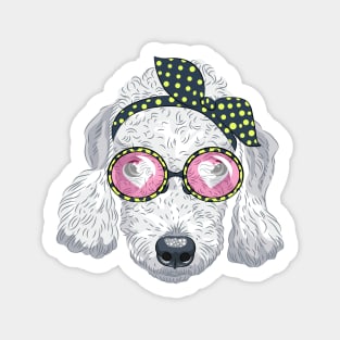 Hipster dog Bedlington Terrier Sticker